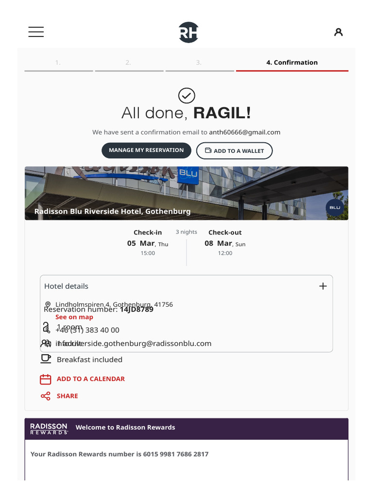 Hotel Booking Confirmation | PDF | Payments