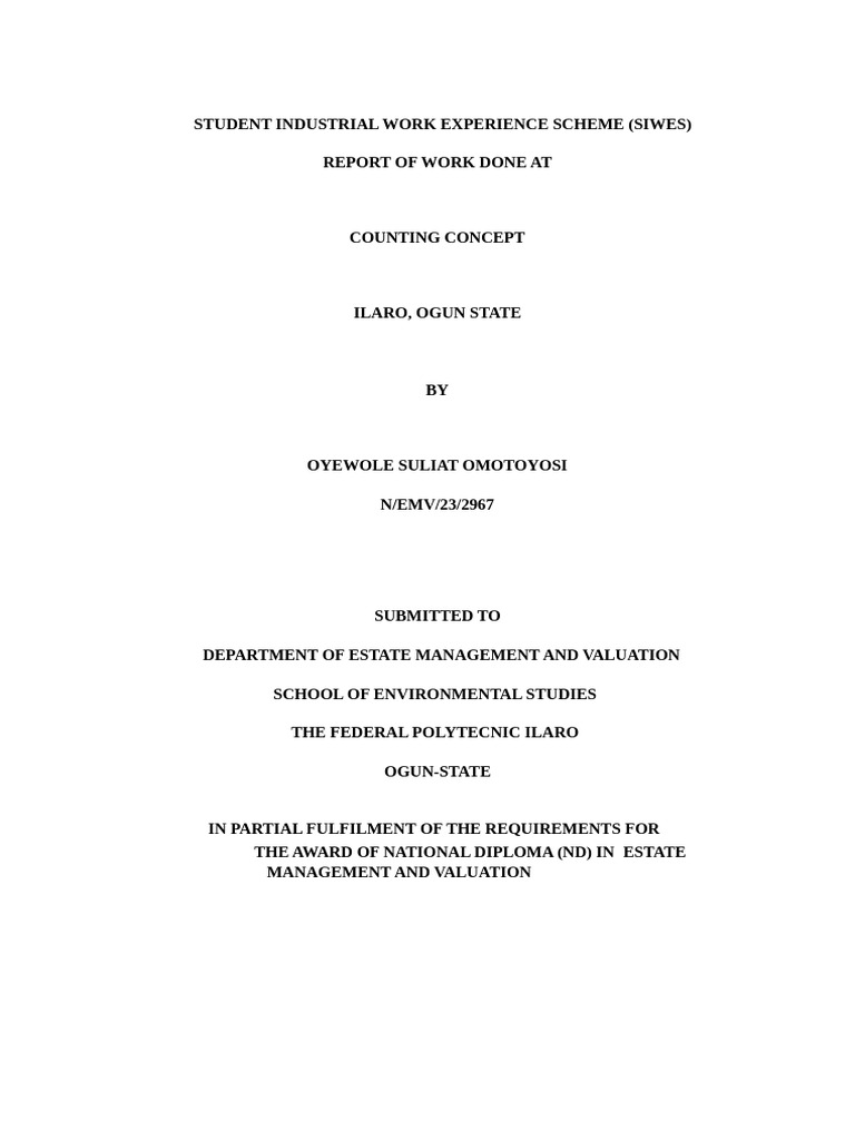 Suliat Report | PDF | Assignment (Law) | Lease
