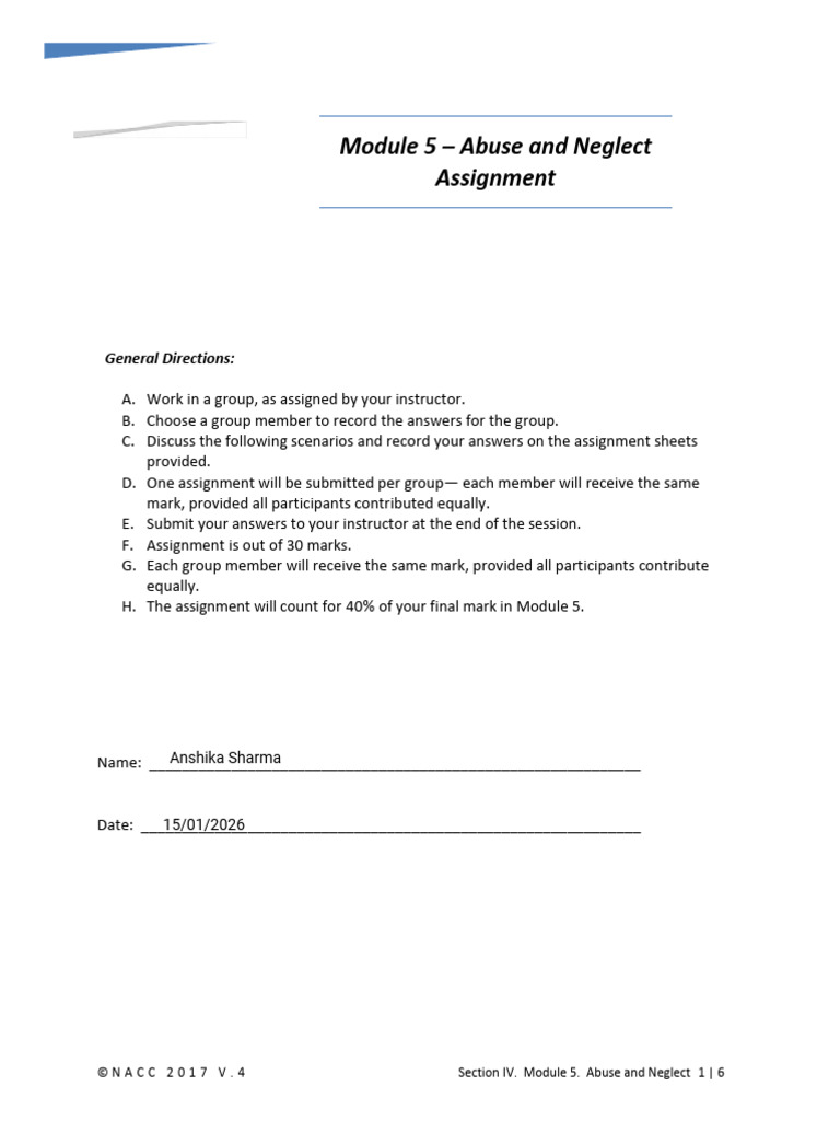 5 Assigmt Module 5 Abuse and Neglect-Compressed | PDF | Anger | Psychology