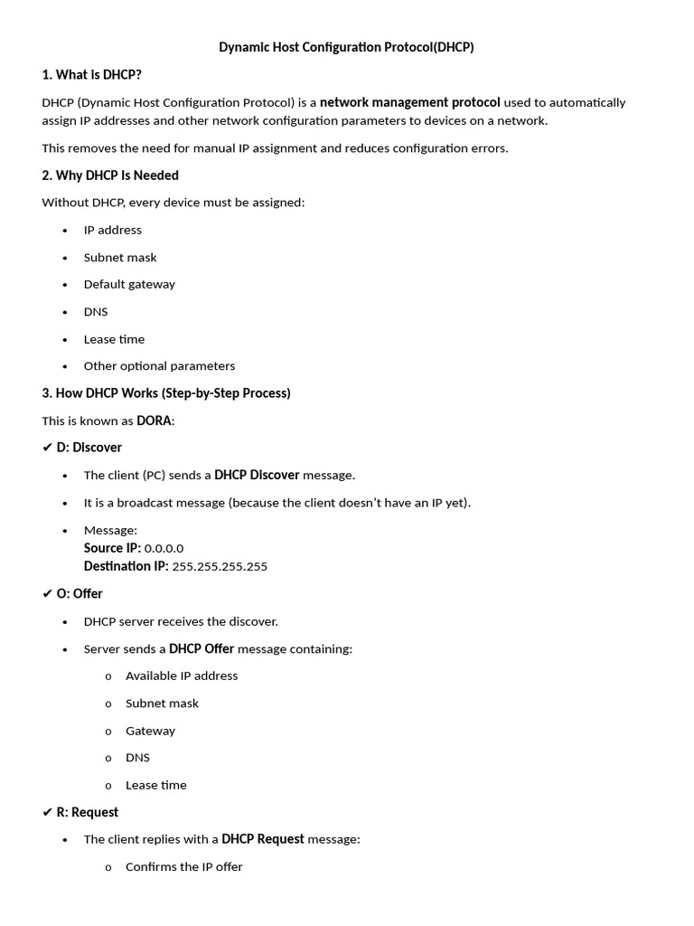 DHCP | PDF | Ip Address | Computer Network