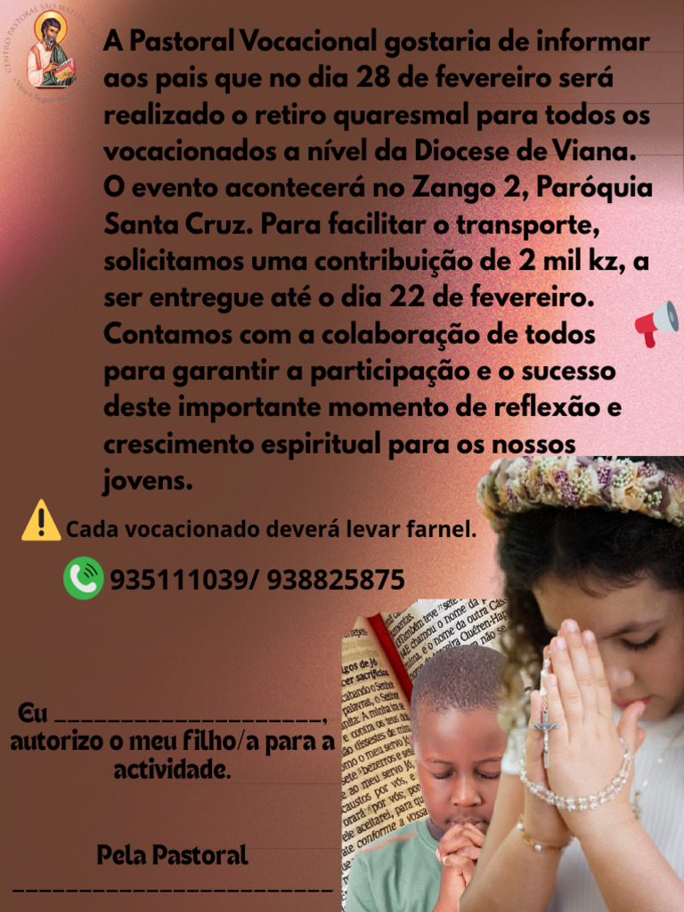 Pastoral Vocacional Arquivo | PDF