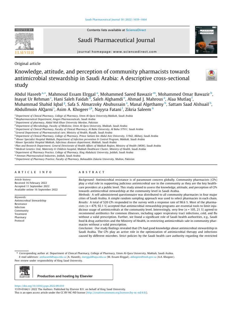Knowledge, Attitude, and Perception of Community Pharmacists Towards ...