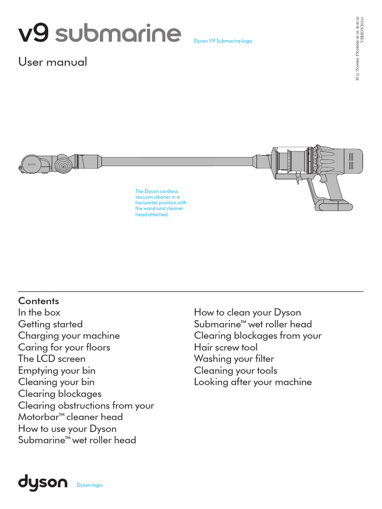 V9 Submarine Cordless Dyson User Manual CA English | PDF | Vacuum ...