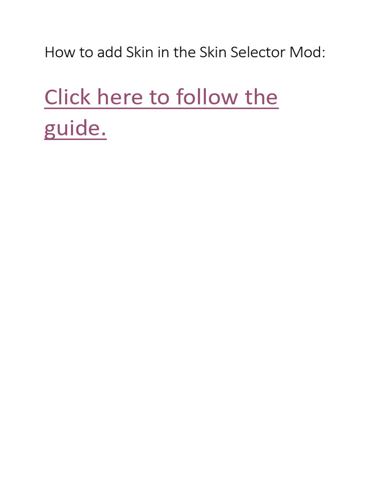 How To Add A Skin To The Mod | PDF