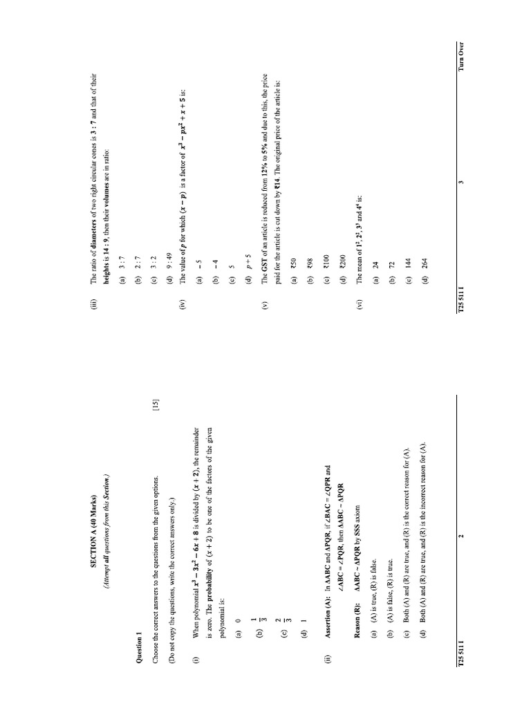 Maths 2025 Improvement | PDF