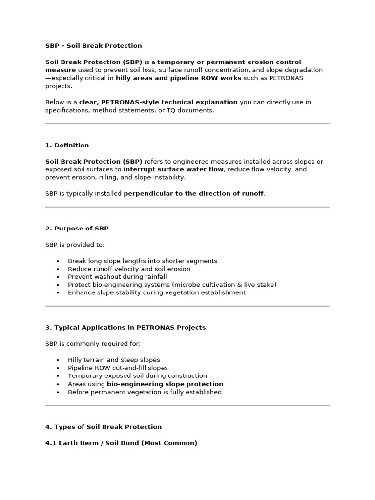 SBP - Soil Break Protection | PDF | Erosion | Soil