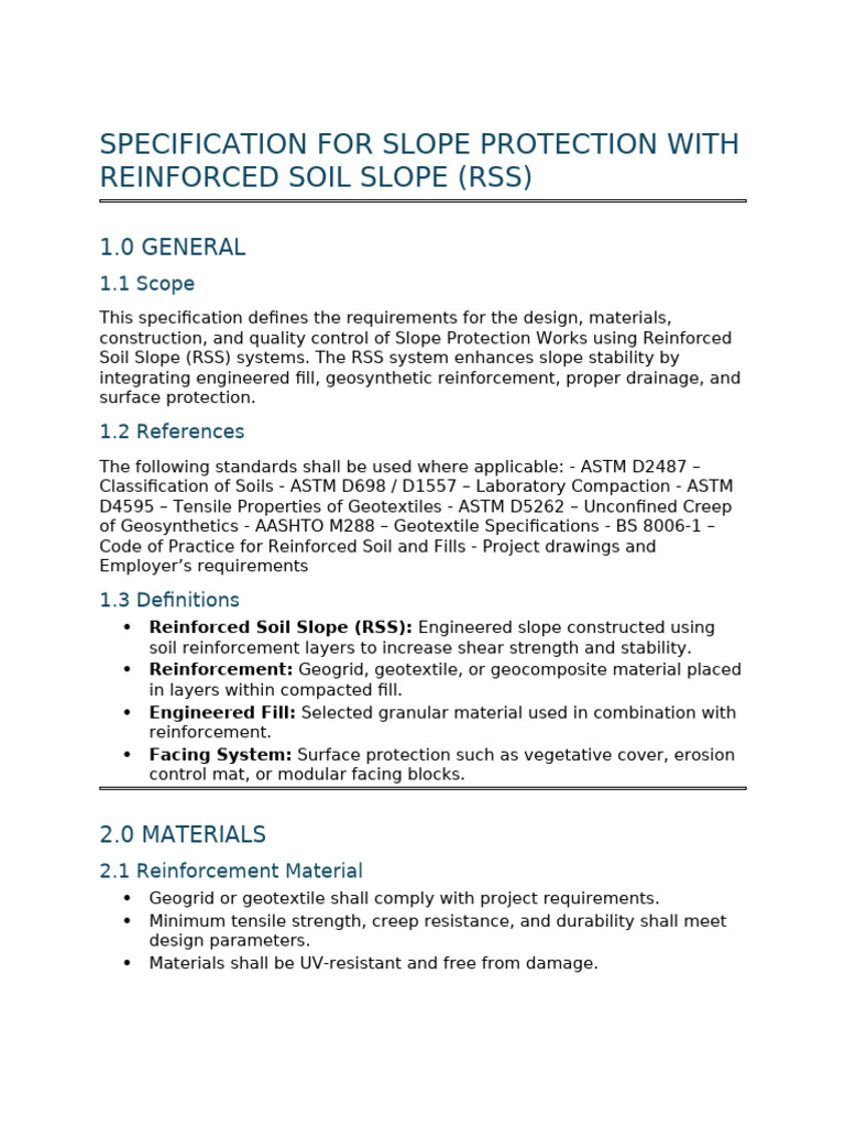 Slope Protection Rss Spec | PDF | Soil Science | Earth Sciences