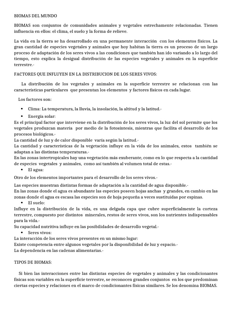 Biomas Del Mundo | PDF | Desierto | Pradera