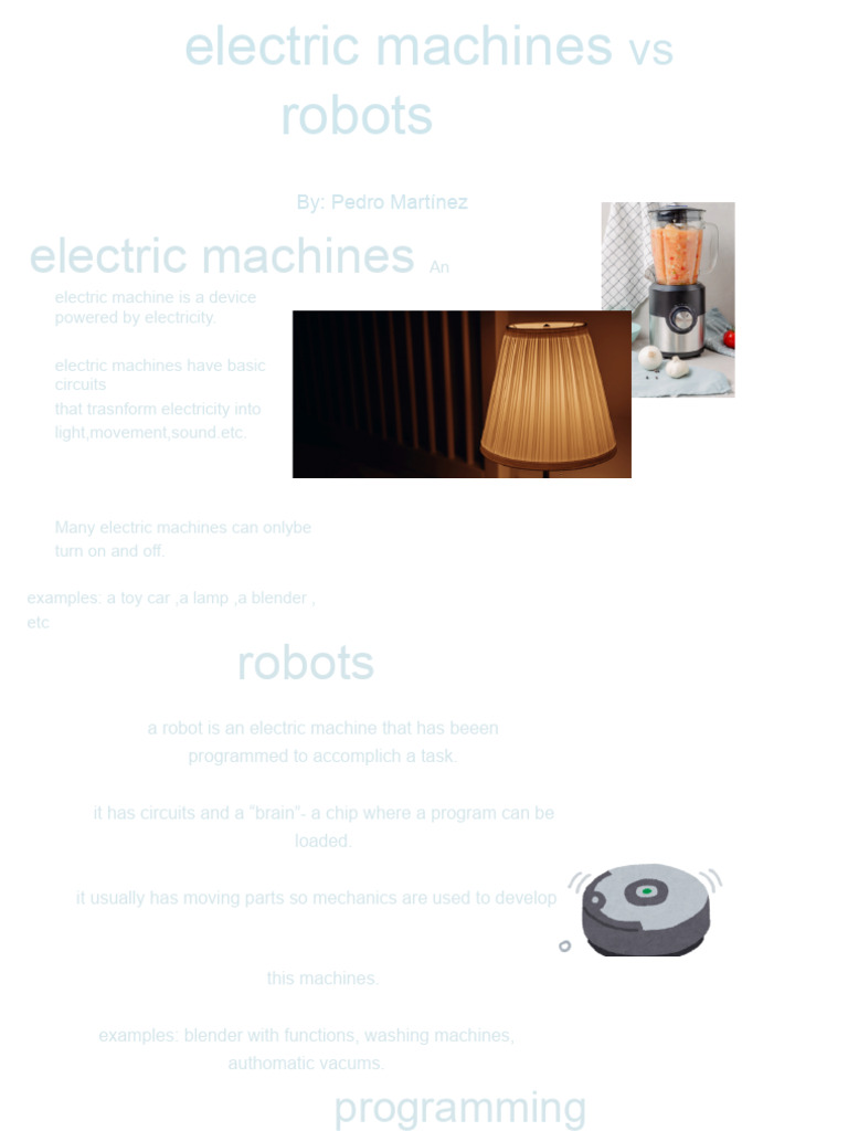 Electric Machines Vs Robots | PDF