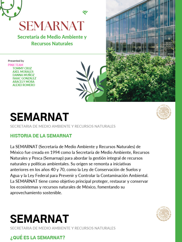 SEMARNAT | PDF | Entorno natural | Política de medio ambiente