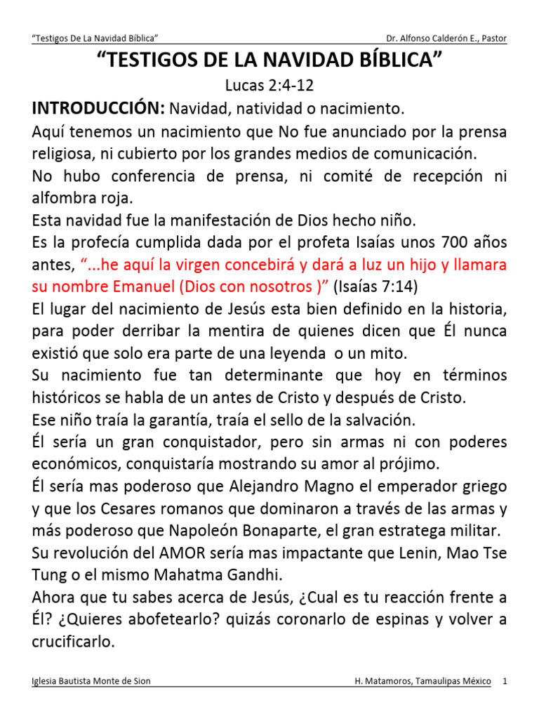 Testigos de La Navidad Biblica | PDF | Navidad | Natividad De Jesus