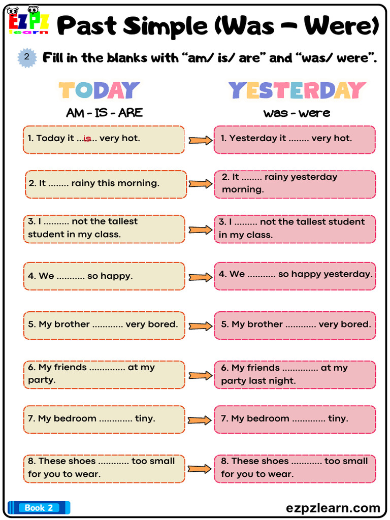 Past Simple Was and Were Fill in The Blanks - 260210 - 102130 | PDF