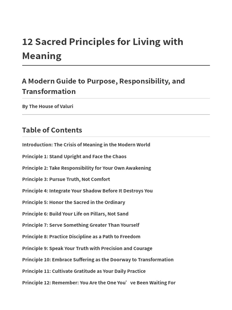 12 Sacred Principles For Meaning | PDF | Shadow (Psychology) | Love