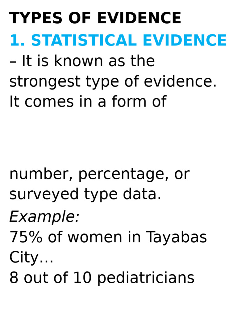 Types of Evidence | PDF