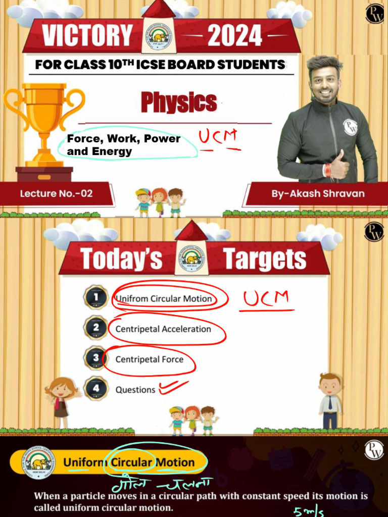 Force, Work, Power and Energy 02 - Class Notes - (Victory 2024 - ICSE ...