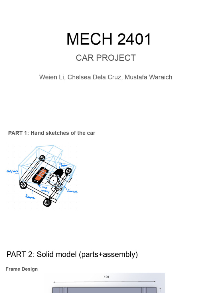 MECH 2401 Car Project Deliverable 2 | PDF