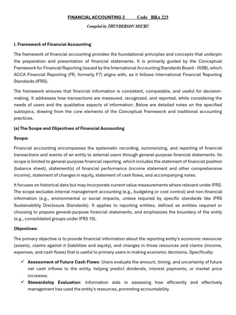 Financial Accounting 2 Short Notes | PDF | Audit | International ...
