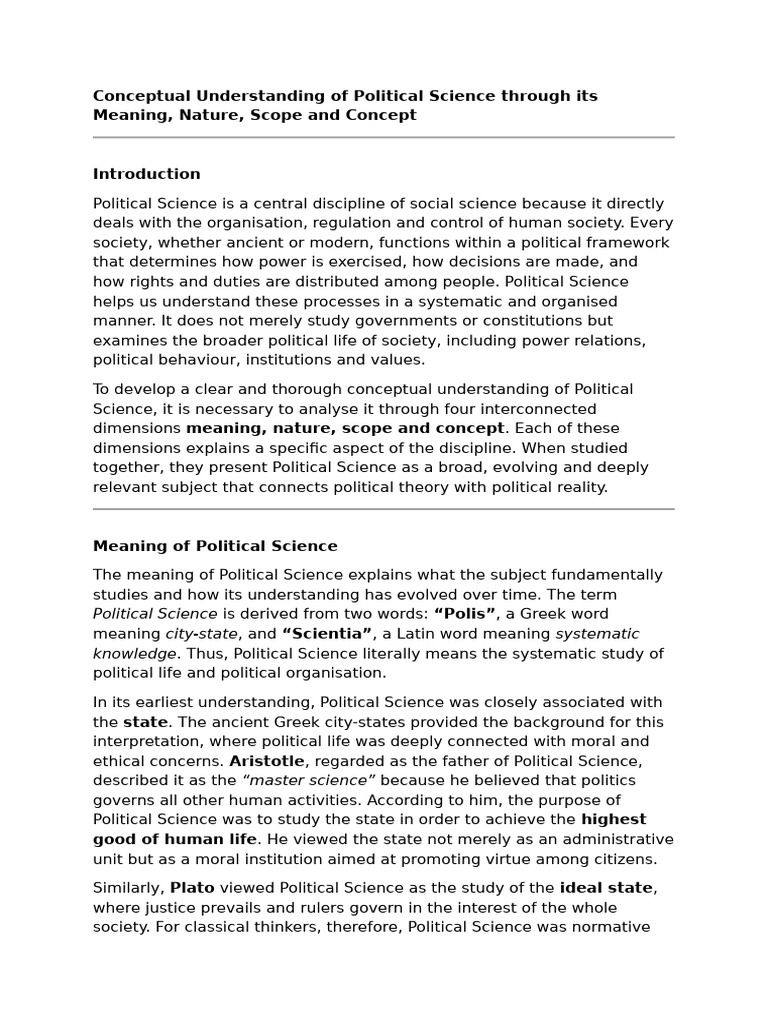 Pol Sci Notes 1st Sem | PDF | Natural Law | Crime & Violence