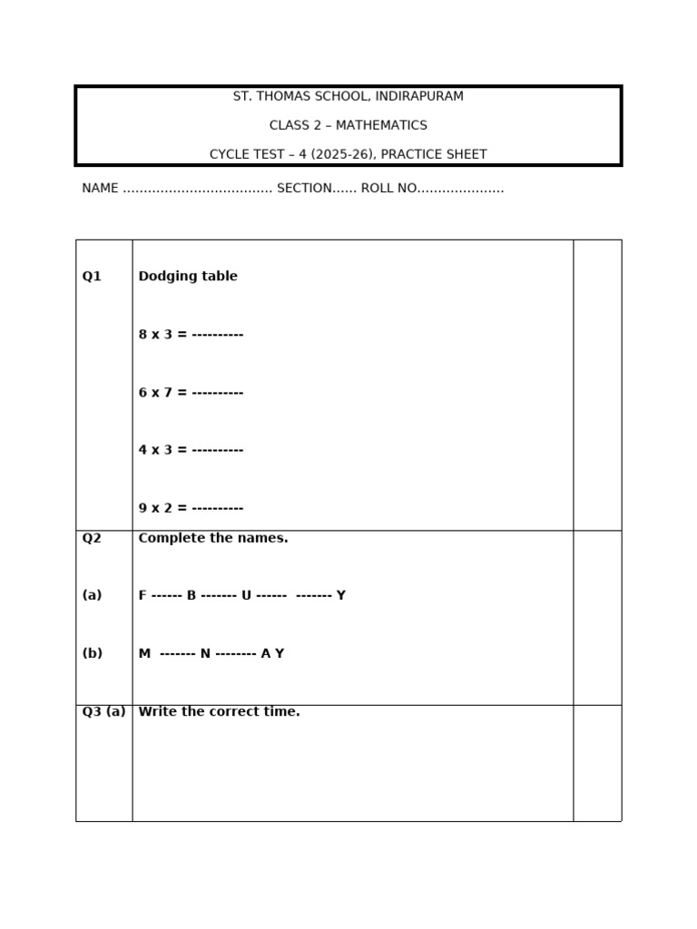Maths CT 4 Practice Sheet | PDF