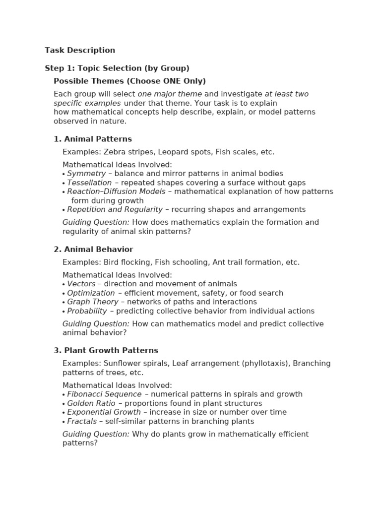 Module 1 Task Description (Group Activity) | PDF | Pattern | Mathematics