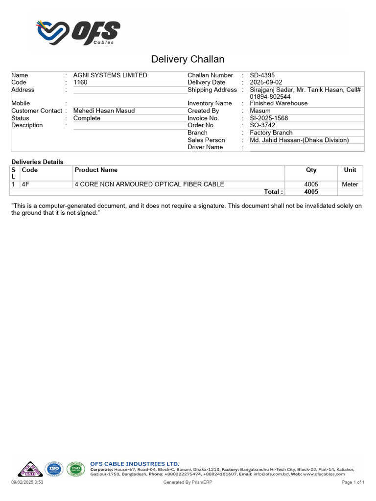 Delivery Challan | PDF