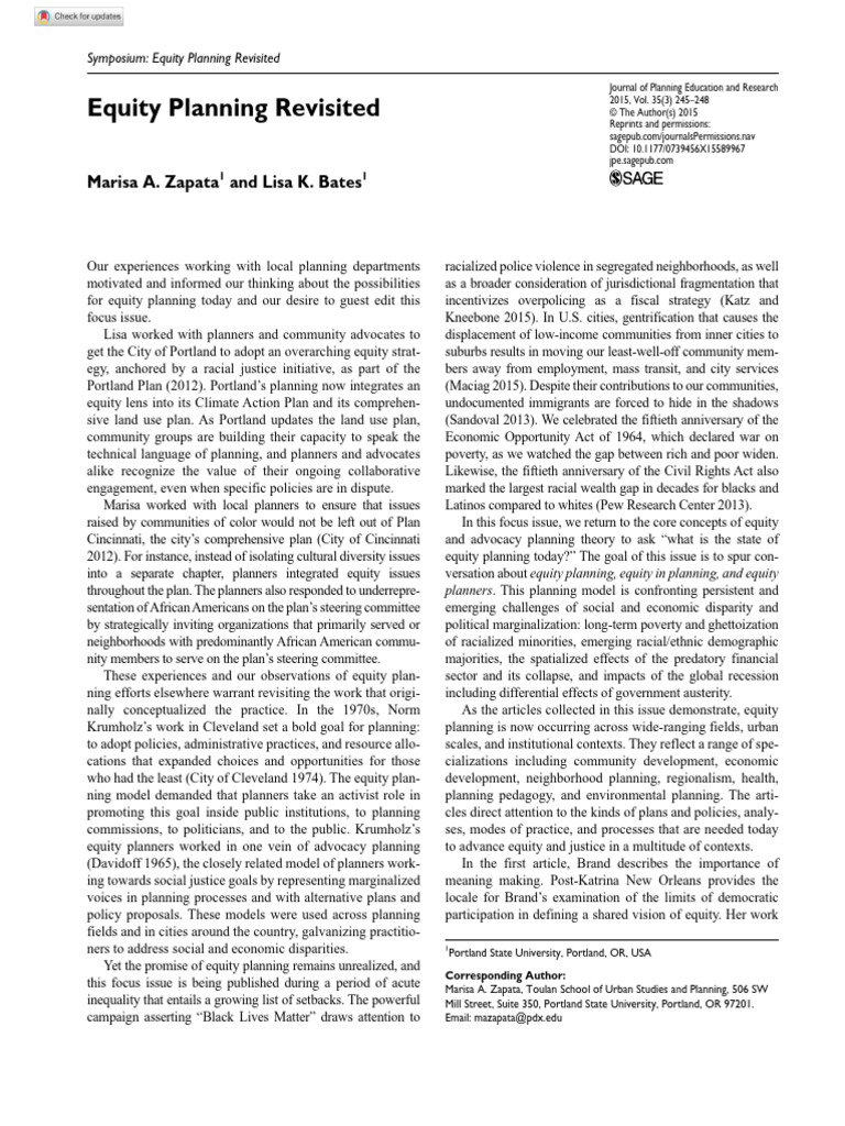 Equity Planning Revisited | PDF | Sustainability | Economic Inequality