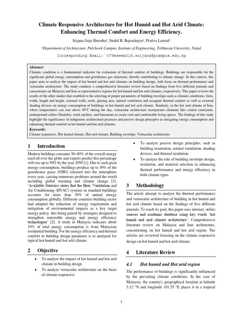 Climate Responsive Architecture For Hot | PDF | Building Insulation ...