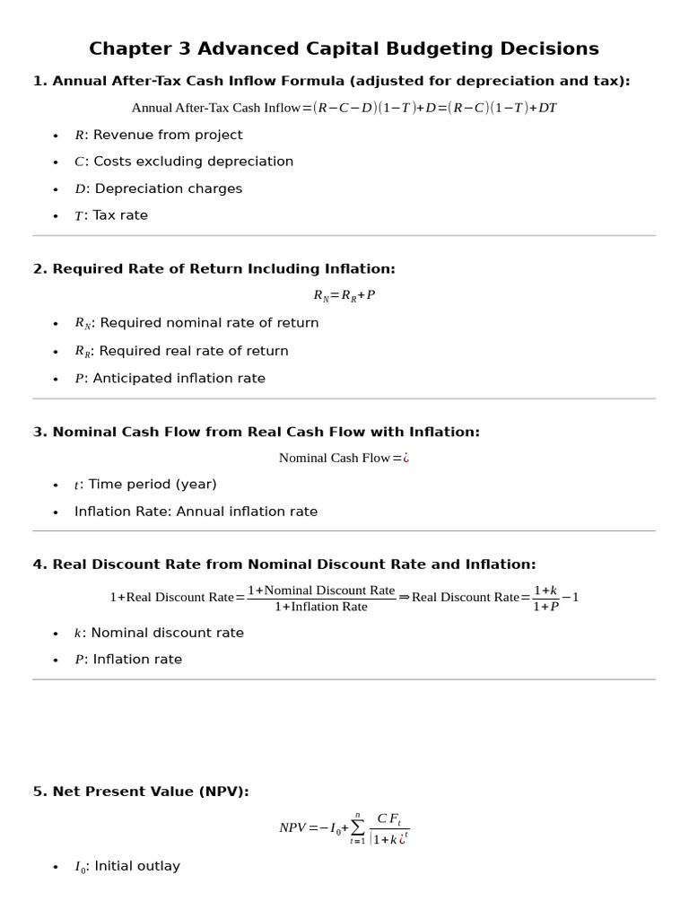 Chapter 3 Advanced Capital Budgeting Decisions | PDF | Net Present ...