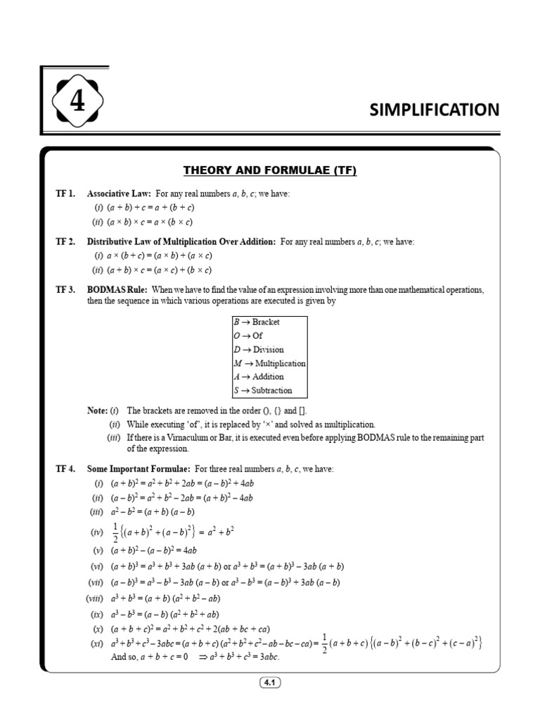 Simpification | PDF | Mathematics | Elementary Mathematics