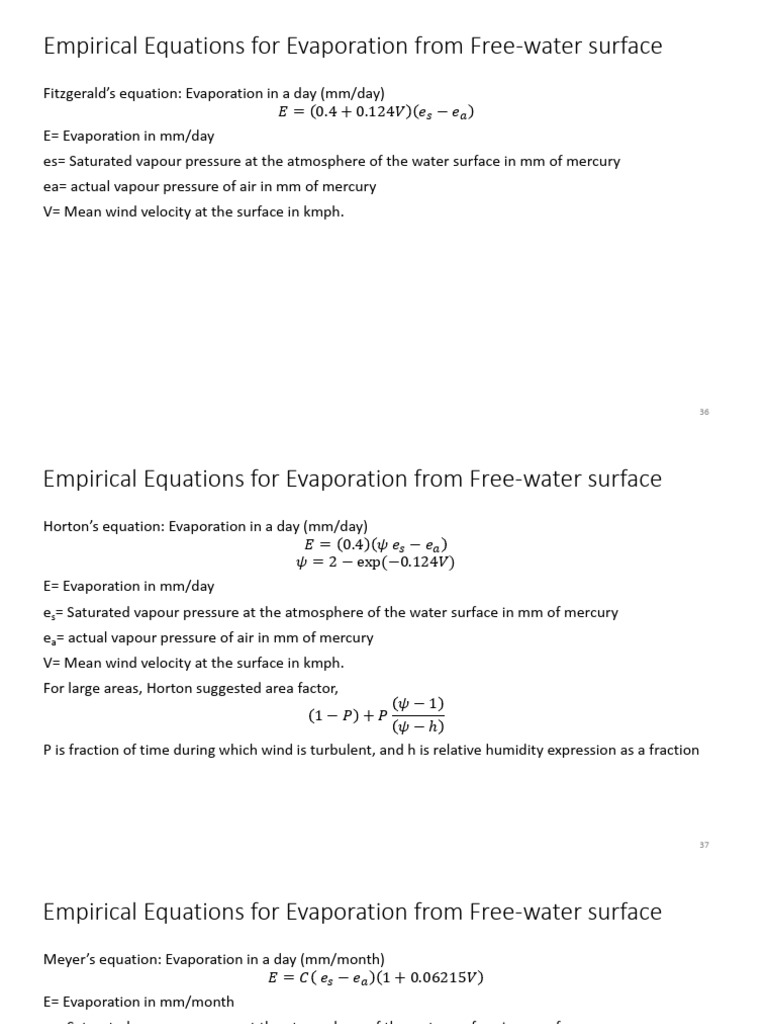 Evaporation and EvapoTranspirationnew 36 73 | PDF | Pressure | Water Vapor