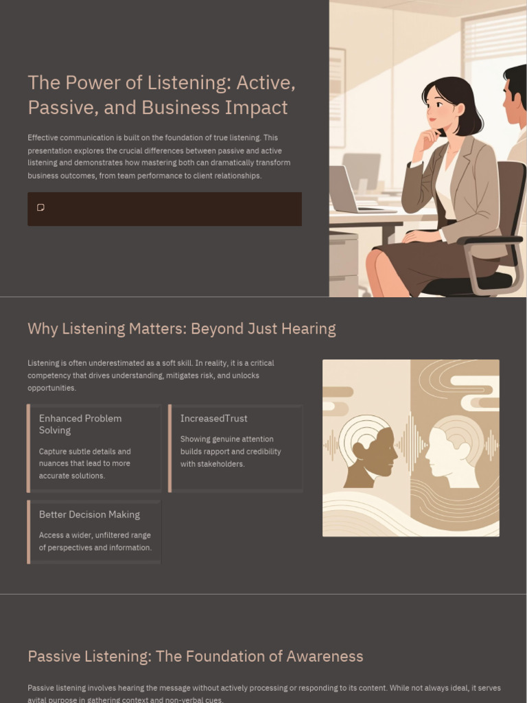 The Power of Listening Active Passive and Business Impact PDF | PDF ...