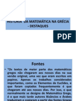 História Da Matemática Na Grécia - Destaques