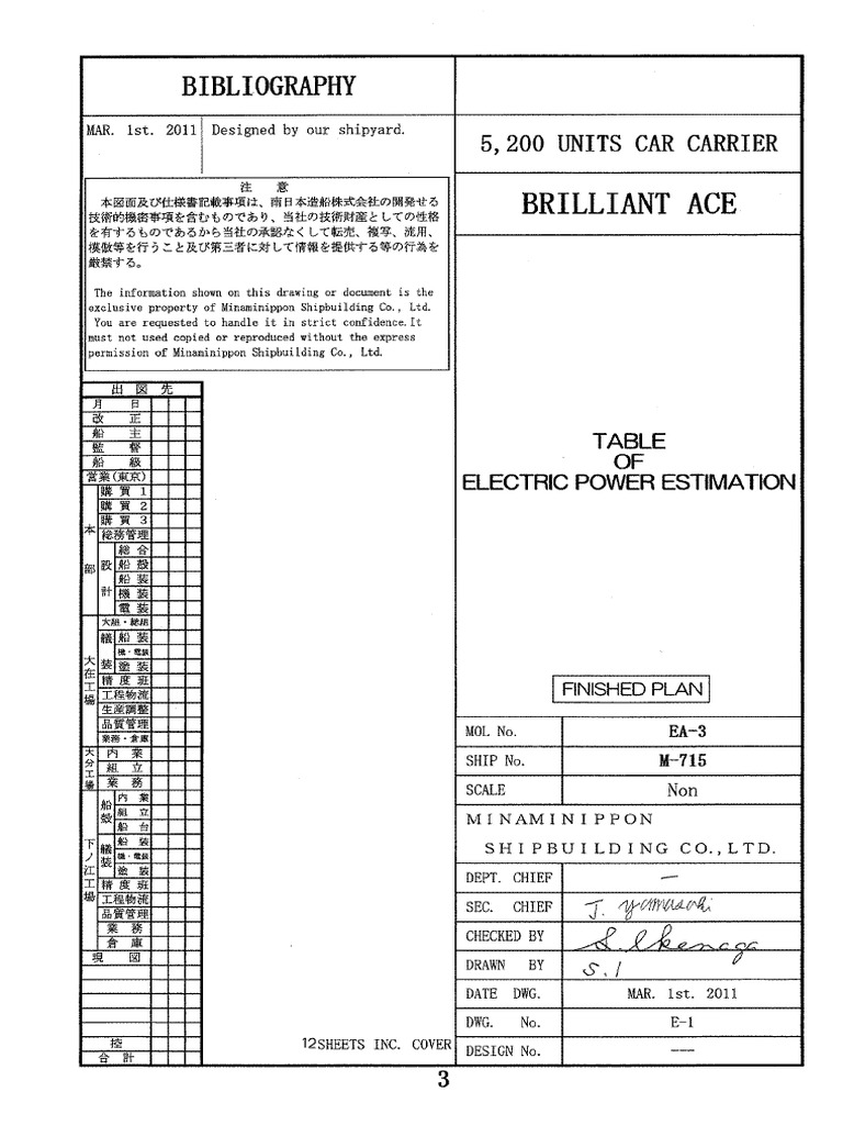 Ea-03 Table of Electric Power Estimation | PDF
