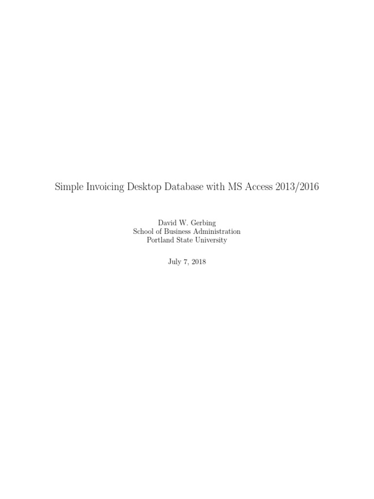 0796 Simple Invoicing Desktop Database With Ms Access 20132016 | PDF ...