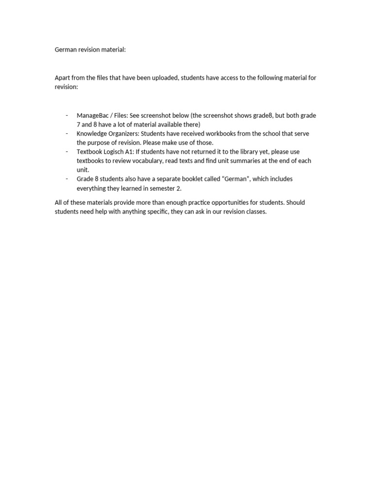 German Revision Material - Please Read | PDF