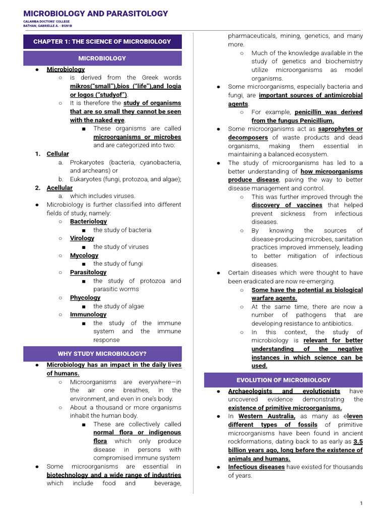 MICRO - Microbiology and Parasitology | PDF | Microscope | Growth Medium