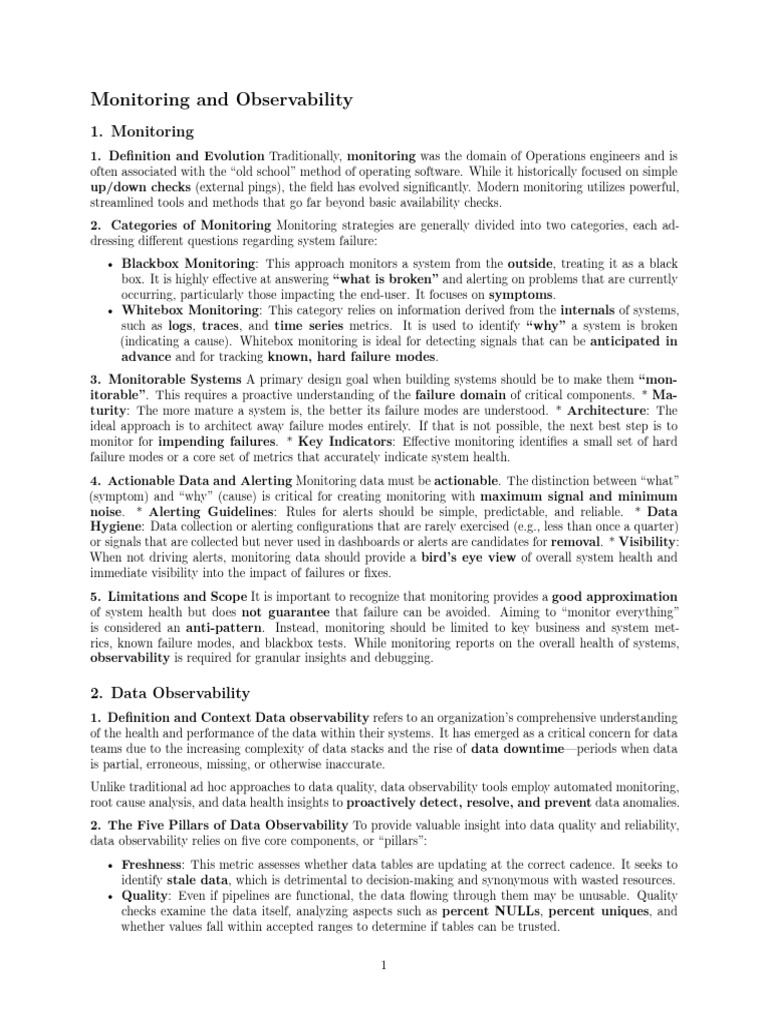 Monitoring and Observability | PDF