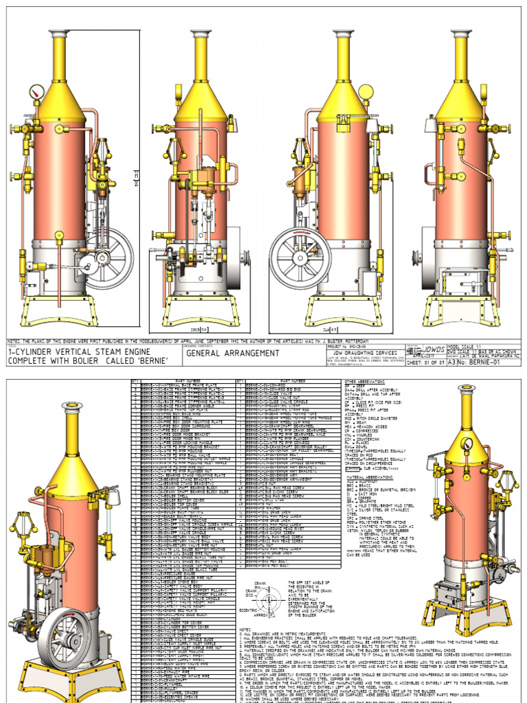 One Cylinder Vertical Steam Engine Complete With Boiler | PDF | Pipe ...