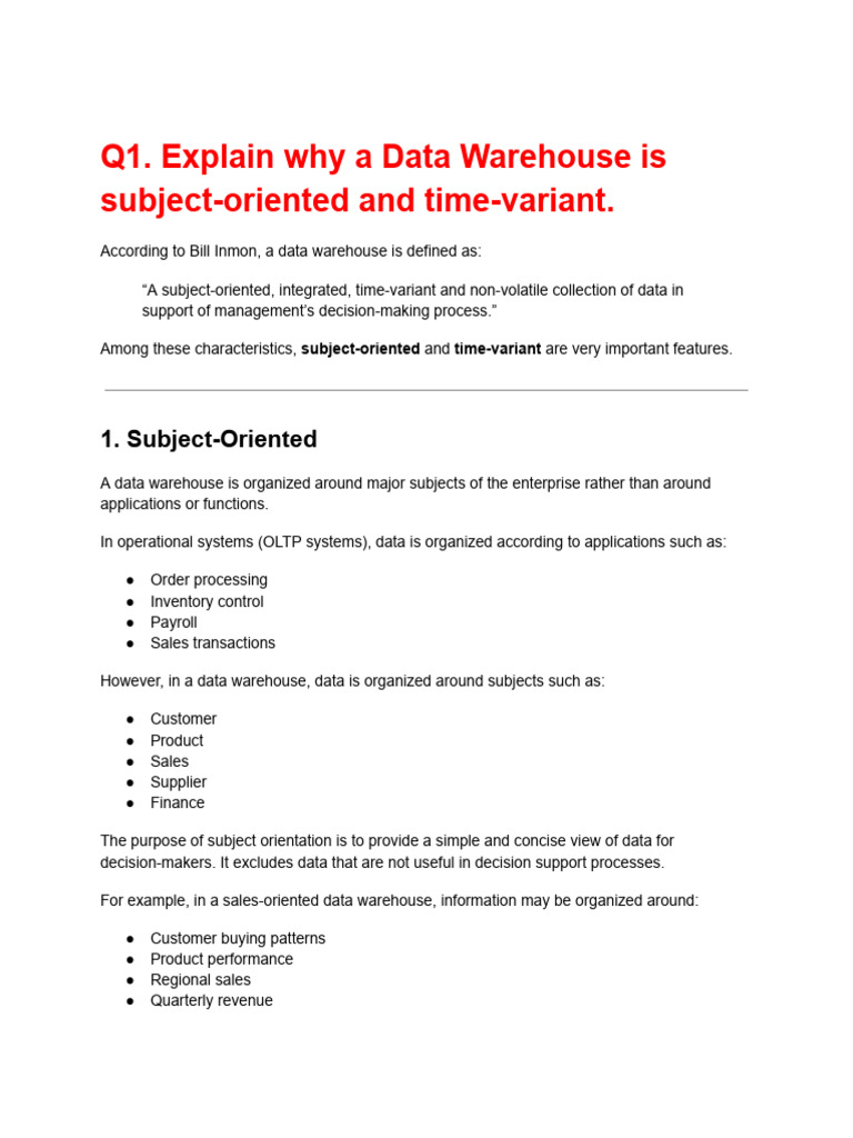 DW Notes | PDF | Data Warehouse | Information Retrieval