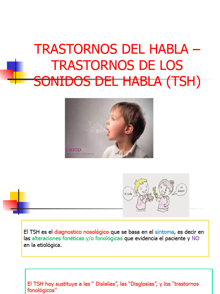 Trastornos Del Habla - Trastornos de Los Sonidos Del Habla (TSH) | PDF ...