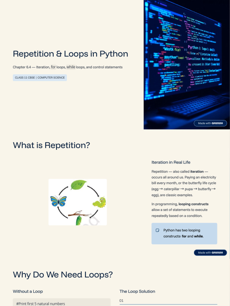 Repetition and Loops in Python | PDF | Control Flow | Computing