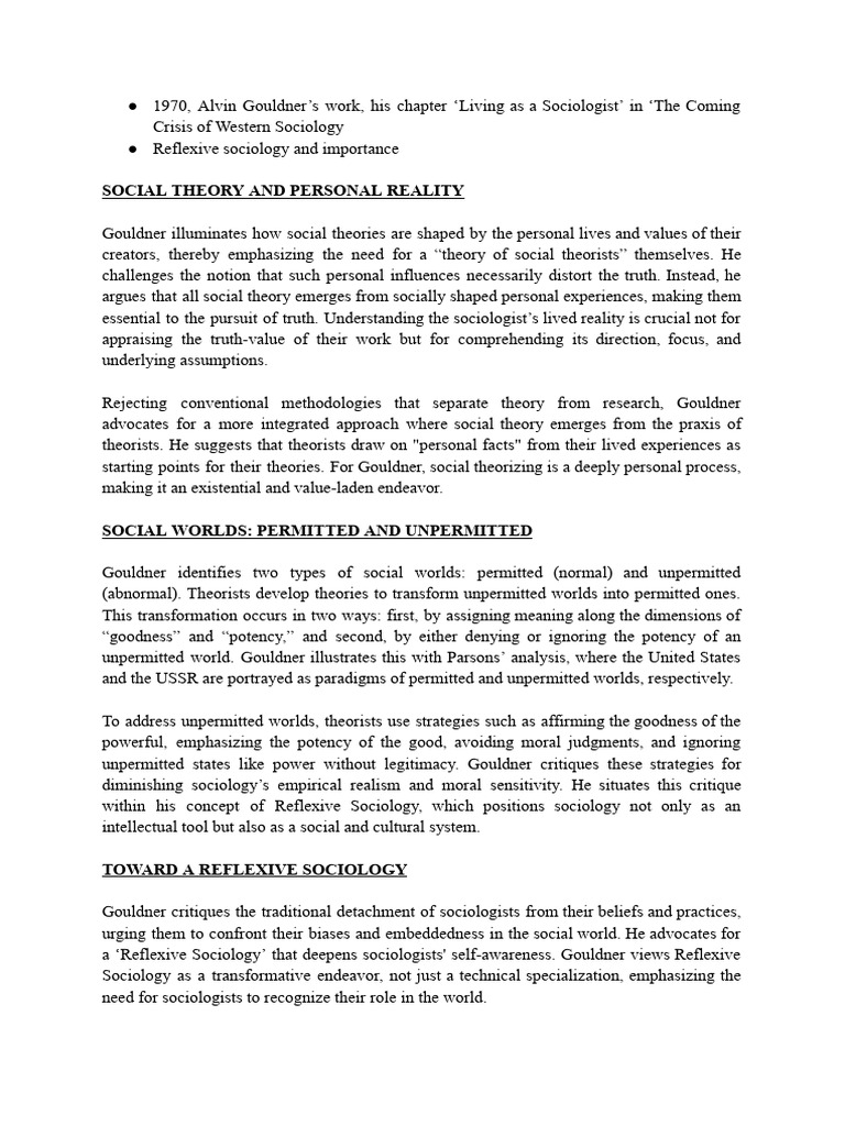 Reflexive Sociology | PDF | Sociology | Reflexivity (Social Theory)