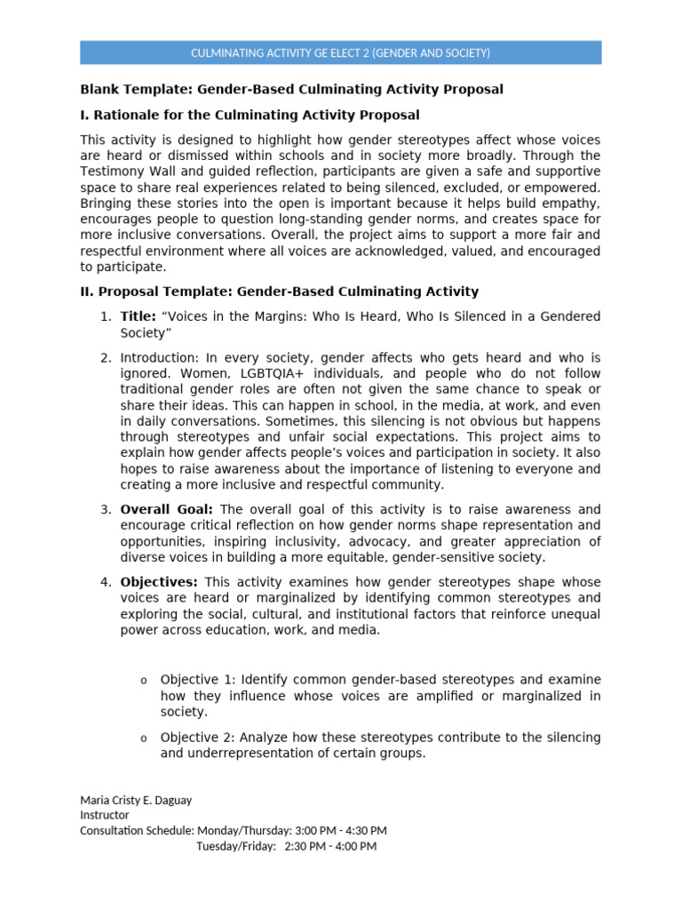 GE ELECT PROPOSAL Blank Template Phase 1 Proposal For Culminating ...