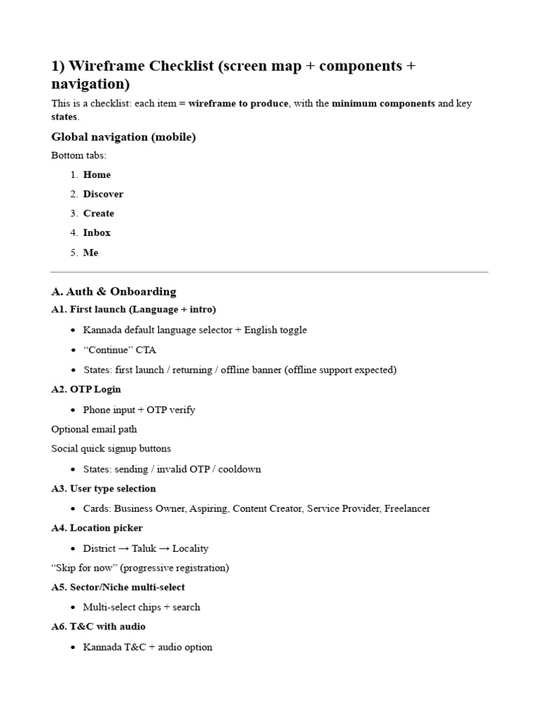 Wireframe Checklist | PDF