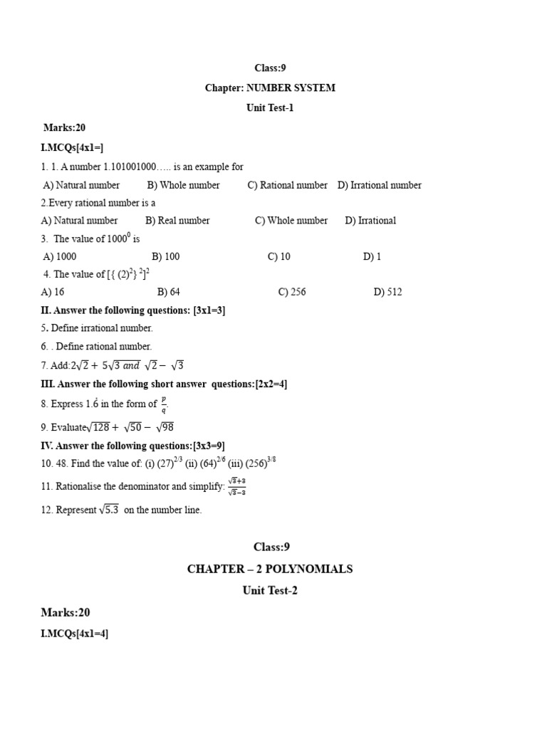 9th Maths Unit Test Series | PDF | Line (Geometry) | Angle