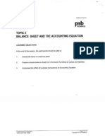 Topic 2 Balance Sheet and Accounting Equation
