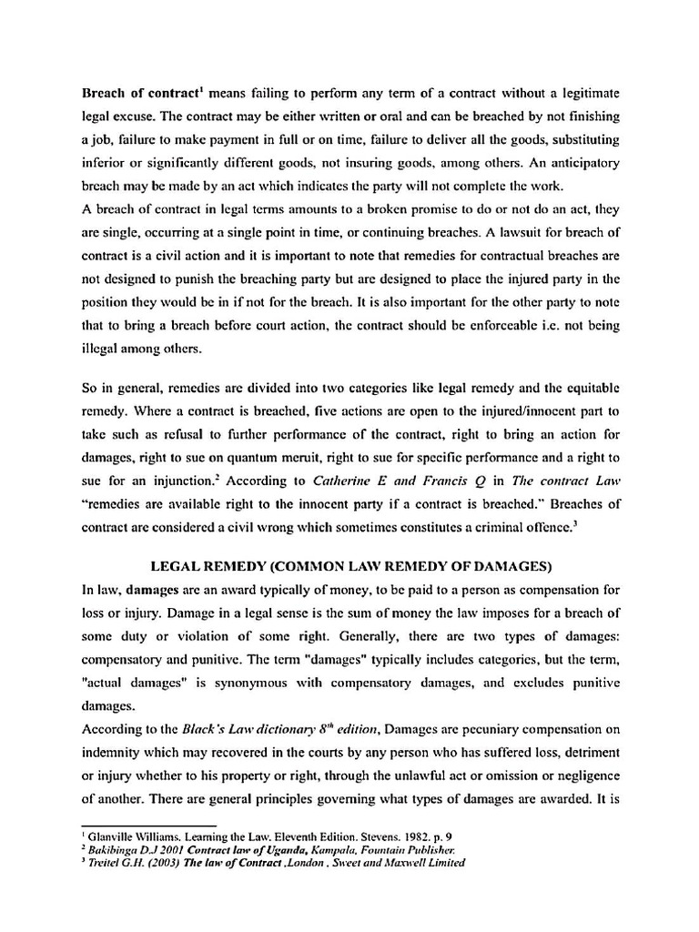 Remedies (Contract 2) | PDF