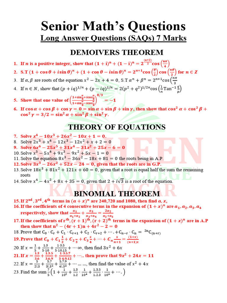 Senior - Maths A - Questions | PDF | Probability Distribution | Random ...