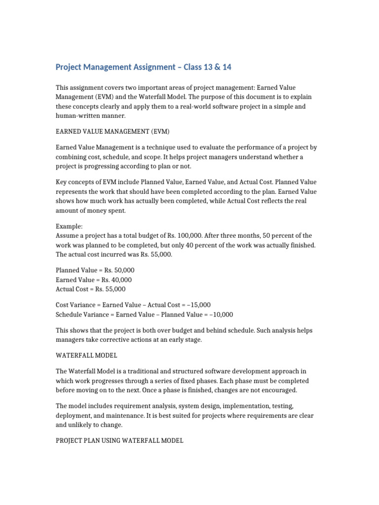 Project Management Assignment Class 13 14 | PDF | Computer Engineering ...