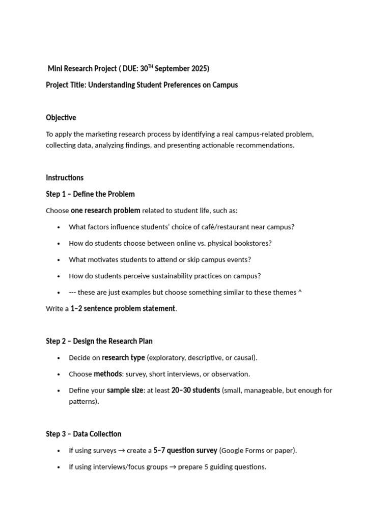 Mini Research Project 1 | PDF
